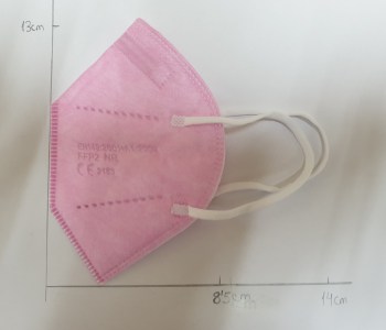 mascarilla infantil FFP2 unicornio color rosa medidas